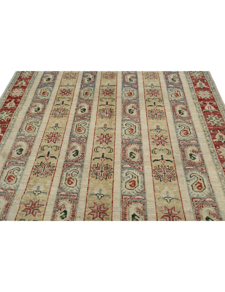 Afghan Shaal Rug 4' 2" x 5' 9" Hand-Knotted | No. AT25059