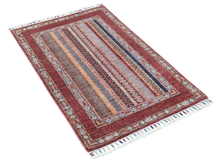 Afghan Shaal Rug 2' 8" x 4' 0" Hand-Knotted | No. AT64361