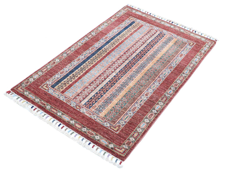 Afghan Shaal Rug 2' 8" x 4' 0" Hand-Knotted | No. AT64361