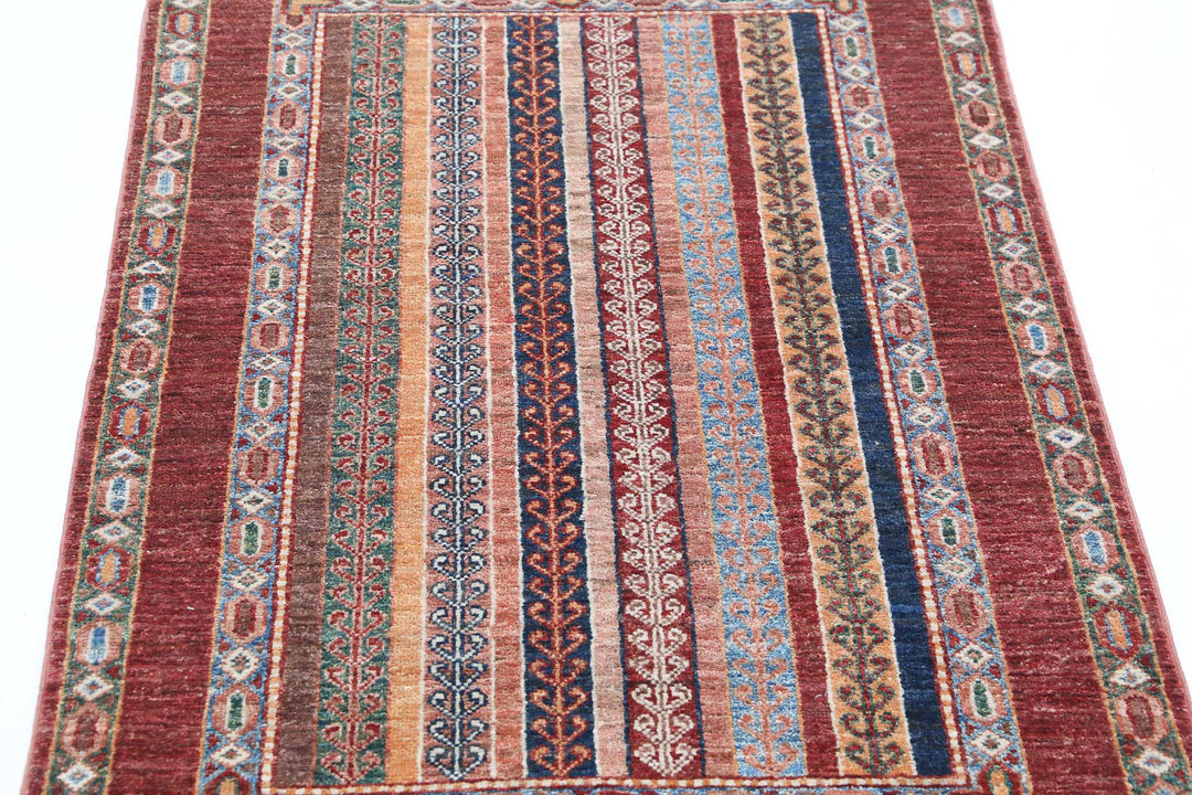 Afghan Shaal Rug 2' 8" x 4' 0" Hand-Knotted | No. AT64361