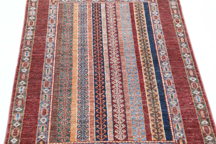 Afghan Shaal Rug 2' 8" x 4' 0" Hand-Knotted | No. AT64361