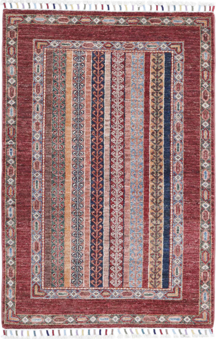 Afghan Shaal Rug 2' 8" x 4' 0" Hand-Knotted | No. AT64361