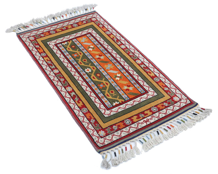 Afghan Shaal Rug 1' 11" x 3' 4" Hand-Knotted | No. AT42473