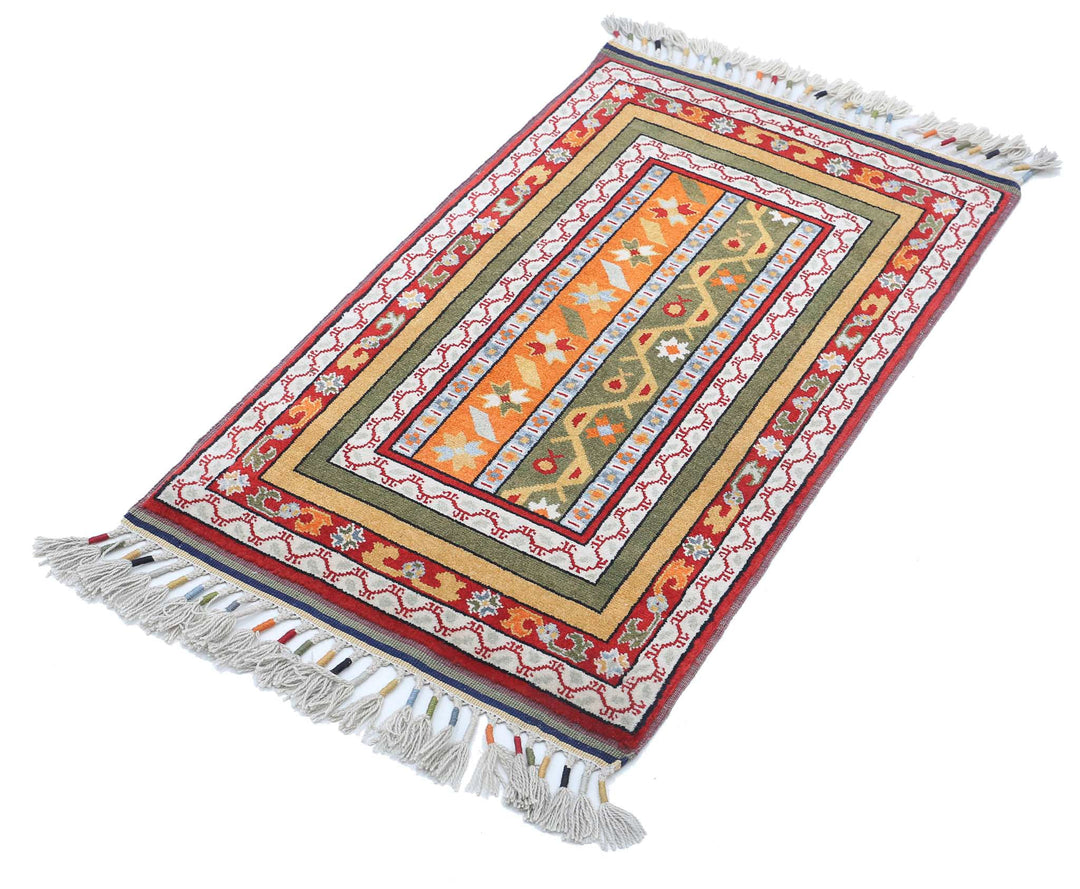 Afghan Shaal Rug 1' 11" x 3' 4" Hand-Knotted | No. AT42473