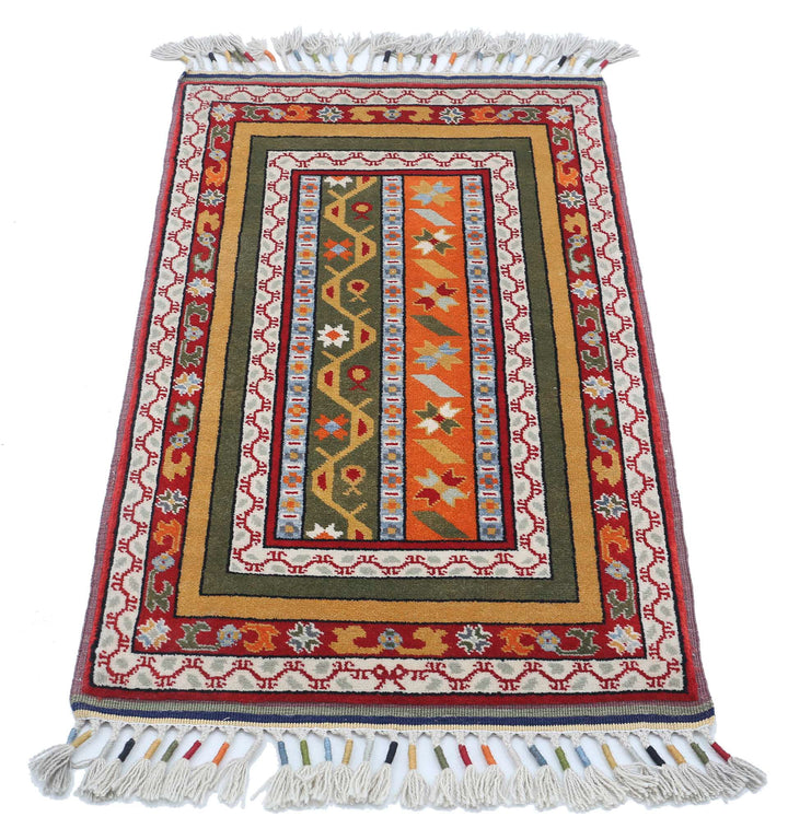 Afghan Shaal Rug 1' 11" x 3' 4" Hand-Knotted | No. AT42473