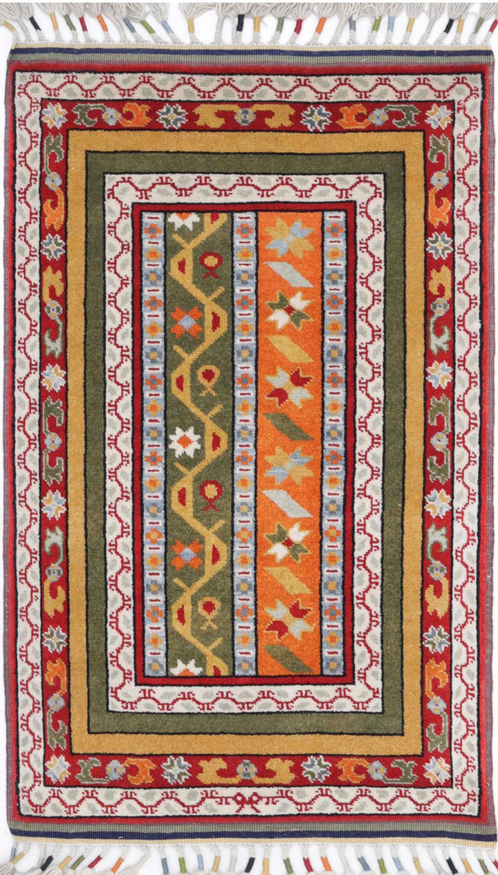 Afghan Shaal Rug 1' 11" x 3' 4" Hand-Knotted | No. AT42473