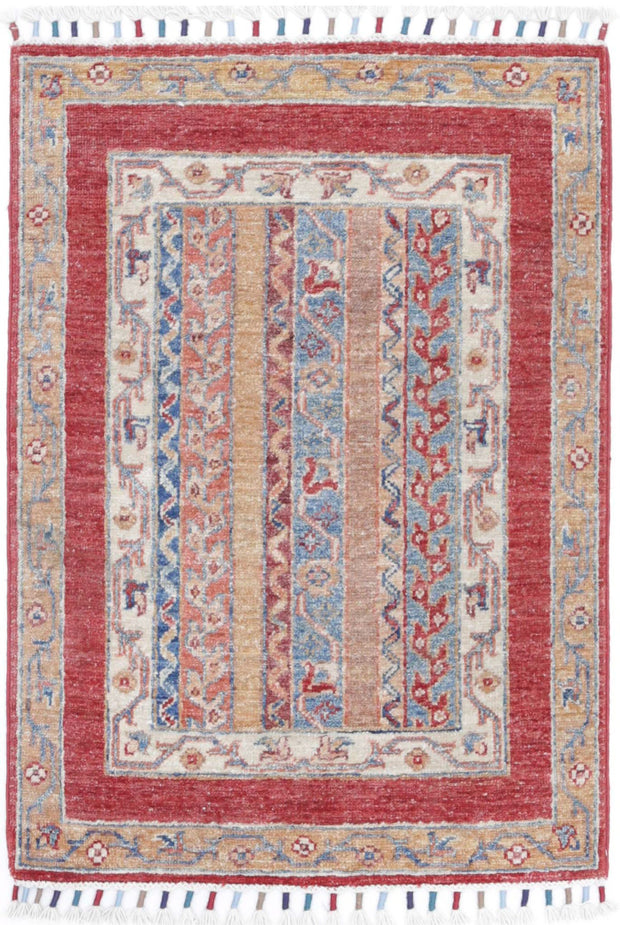 Hand Knotted Shaal Wool Rug 1' 11" x 2' 9" - No. AT65853