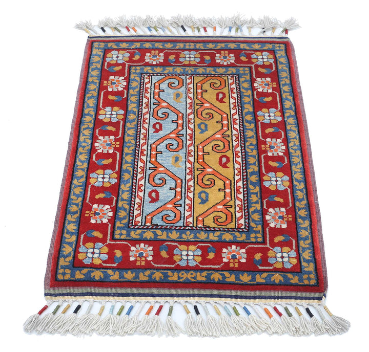 Afghan Shaal Rug 2' 0" x 2' 11" Hand-Knotted | No. AT37819