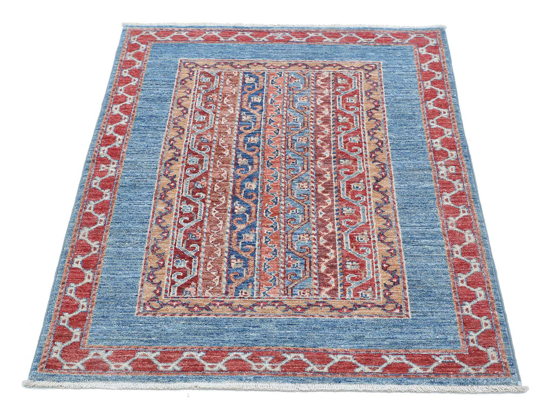 Afghan Shaal Rug 2' 9" x 3' 10" Hand-Knotted | No. AT32283