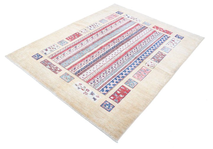Hand Knotted Shaal Wool Rug 4' 11" x 6' 4" - No. AT55789