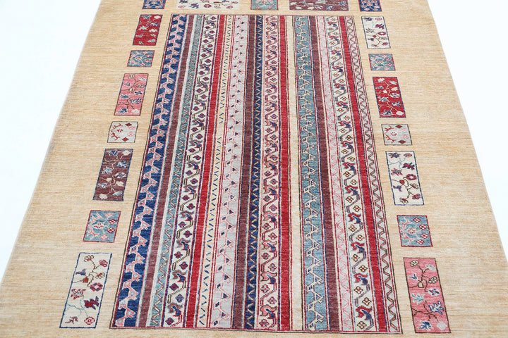 Hand Knotted Shaal Wool Rug 4' 11" x 6' 4" - No. AT55789