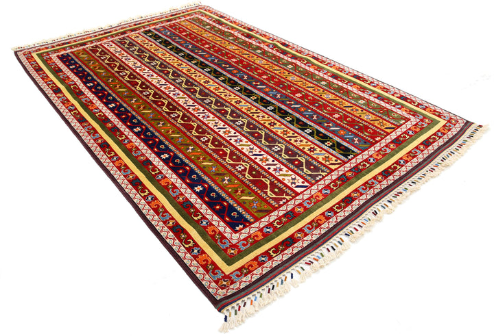 Afghan Shaal Rug 6' 5" x 9' 7" Hand-Knotted | No. AT12060