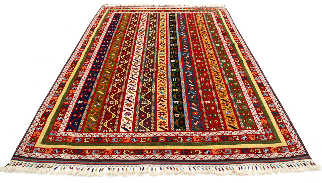 Afghan Shaal Rug 6' 5" x 9' 7" Hand-Knotted | No. AT12060
