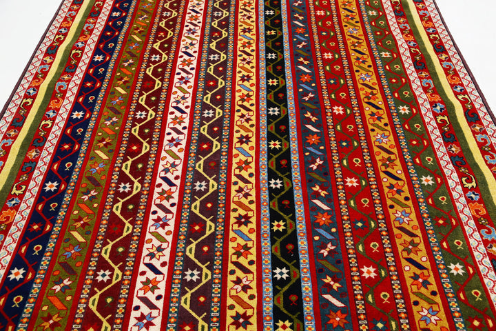 Afghan Shaal Rug 6' 5" x 9' 7" Hand-Knotted | No. AT12060