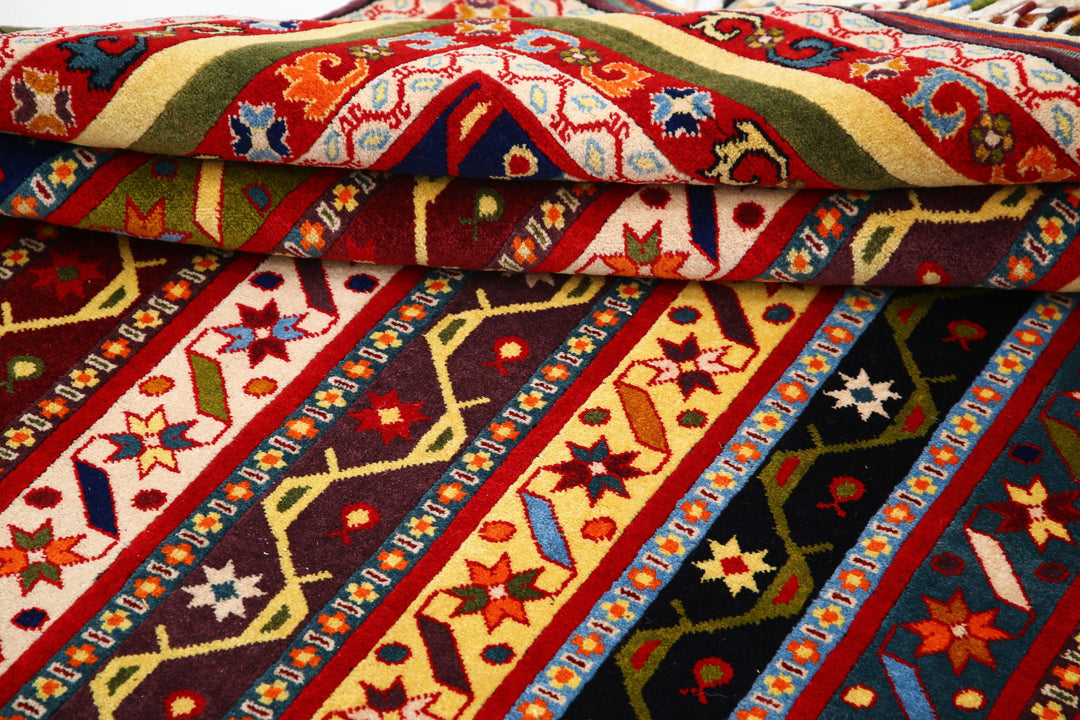 Afghan Shaal Rug 6' 5" x 9' 7" Hand-Knotted | No. AT12060