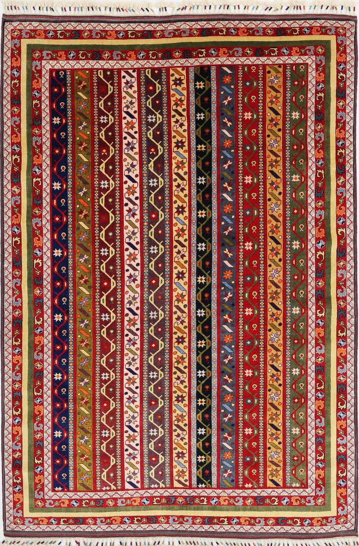 Afghan Shaal Rug 6' 5" x 9' 7" Hand-Knotted | No. AT12060