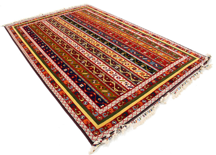 Afghan Shaal Rug 6' 7" x 10' 0" Hand-Knotted | No. AT59075