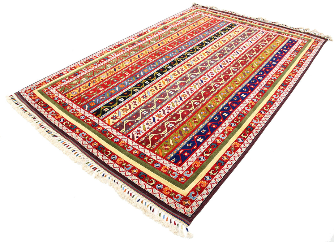 Afghan Shaal Rug 6' 7" x 10' 0" Hand-Knotted | No. AT59075