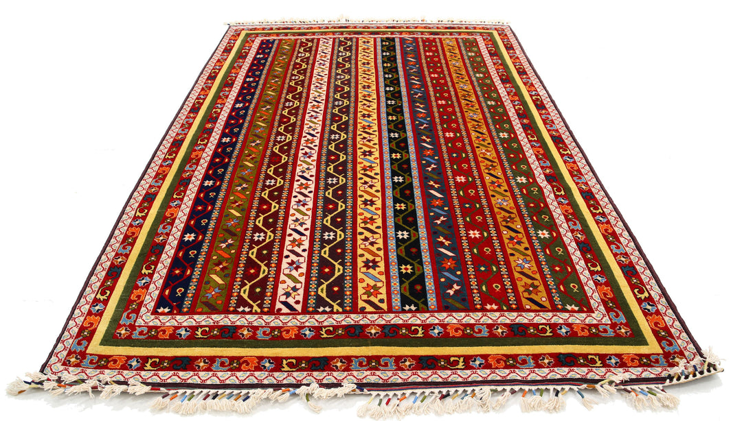 Afghan Shaal Rug 6' 7" x 10' 0" Hand-Knotted | No. AT59075