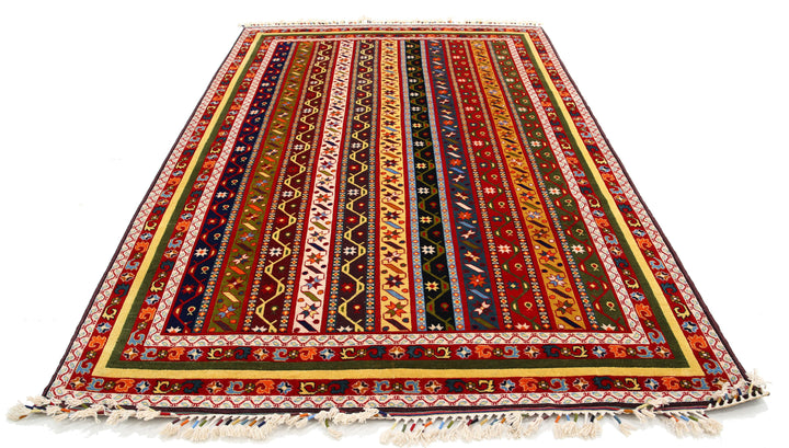 Afghan Shaal Rug 6' 7" x 10' 0" Hand-Knotted | No. AT59075