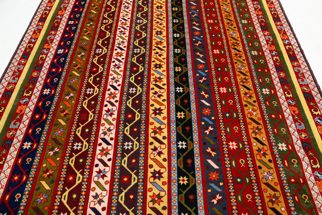 Afghan Shaal Rug 6' 7" x 10' 0" Hand-Knotted | No. AT59075