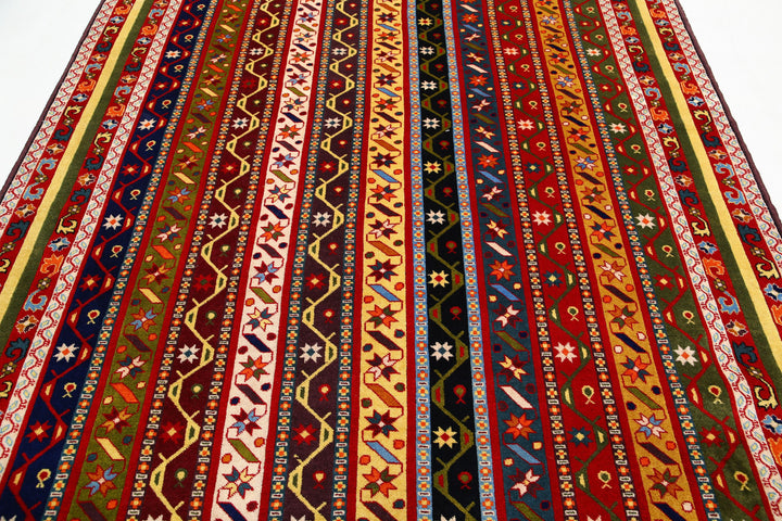 Afghan Shaal Rug 6' 7" x 10' 0" Hand-Knotted | No. AT59075