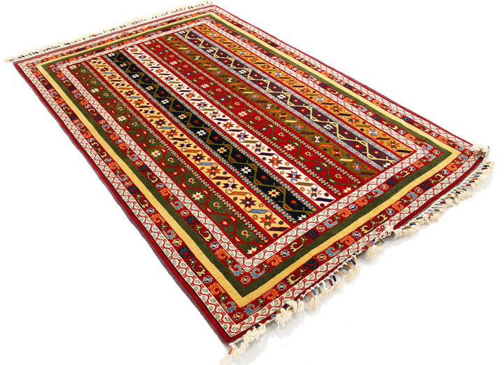 Afghan Shaal Rug 5' 0" x 7' 9" Hand-Knotted | No. AT48197
