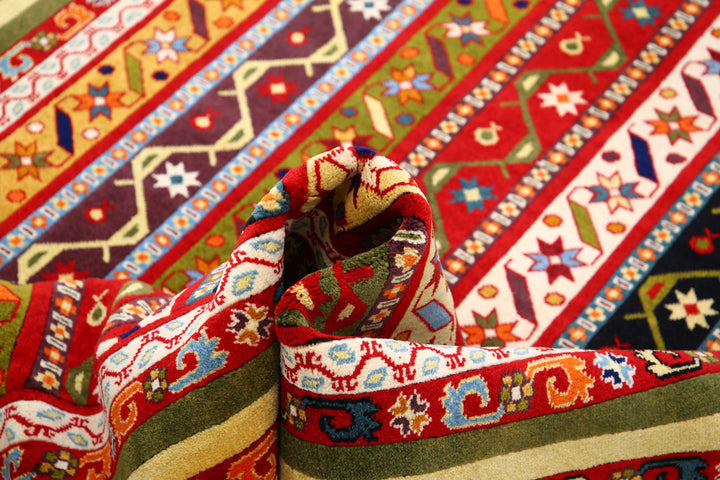 Afghan Shaal Rug 5' 0" x 7' 9" Hand-Knotted | No. AT48197