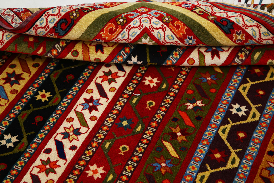 Afghan Shaal Rug 5' 0" x 7' 9" Hand-Knotted | No. AT48197