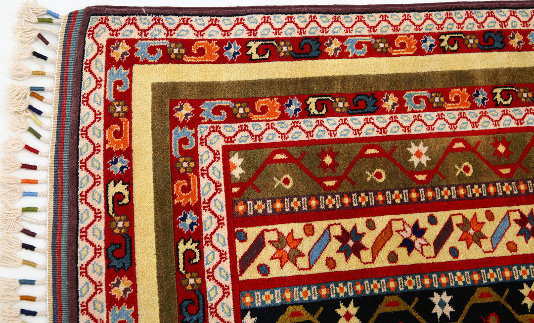 Afghan Shaal Rug 5' 1" x 7' 5" Hand-Knotted | No. AT33002
