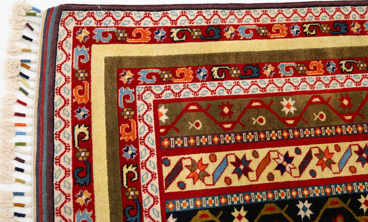 Afghan Shaal Rug 5' 1" x 7' 5" Hand-Knotted | No. AT33002