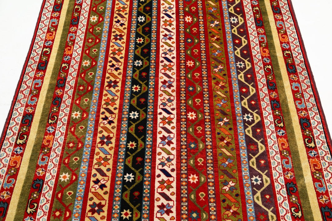 Afghan Shaal Rug 4' 3" x 6' 4" Hand-Knotted | No. AT13098
