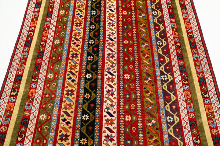 Afghan Shaal Rug 4' 3" x 6' 4" Hand-Knotted | No. AT13098