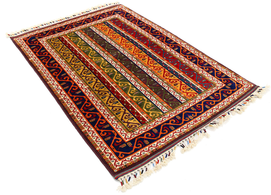 Afghan Shaal Rug 4' 5" x 6' 3" Hand-Knotted | No. AT42050