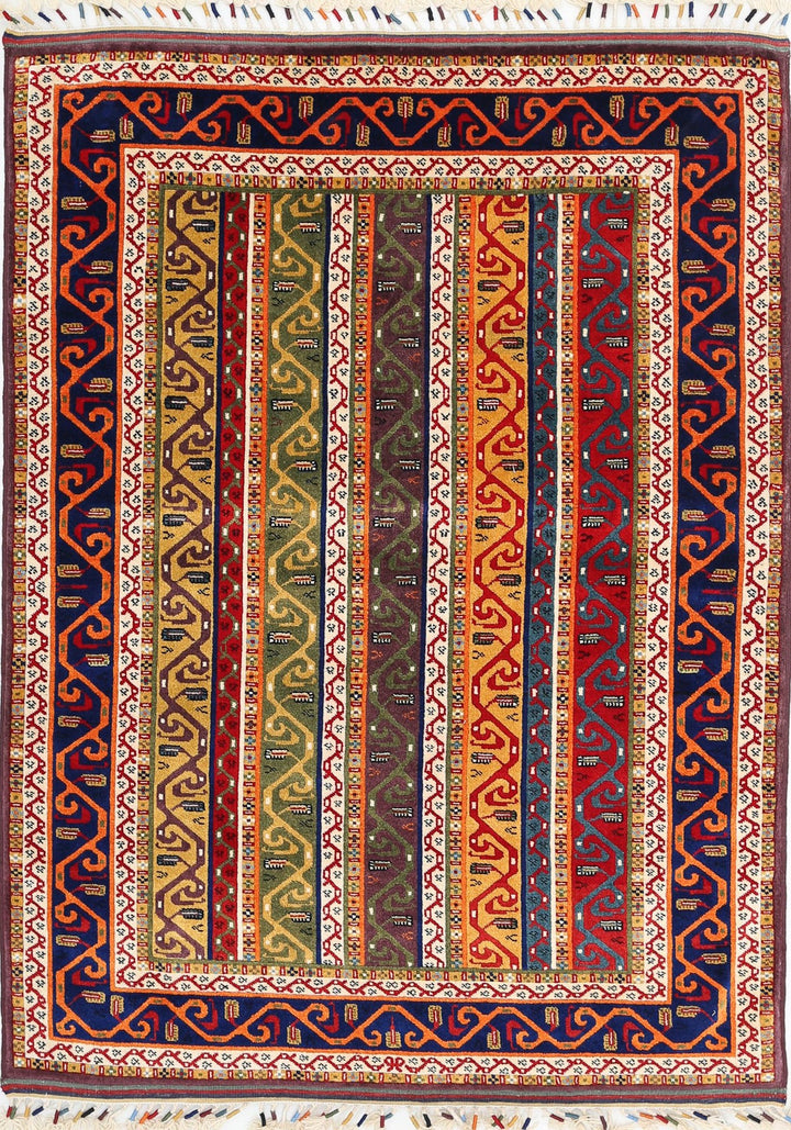 Afghan Shaal Rug 4' 5" x 6' 3" Hand-Knotted | No. AT42050