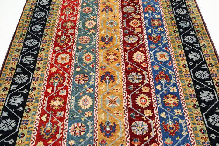 Afghan Shaal Rug 5' 1" x 6' 11" Hand-Knotted | No. AT36462
