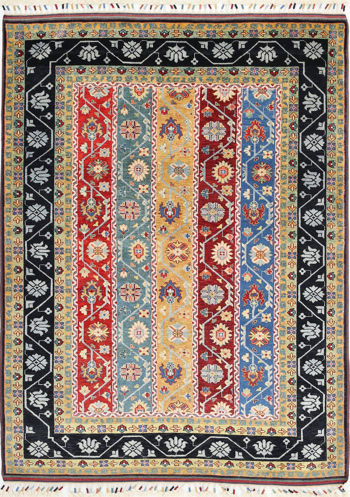 Afghan Shaal Rug 5' 1" x 6' 11" Hand-Knotted | No. AT36462