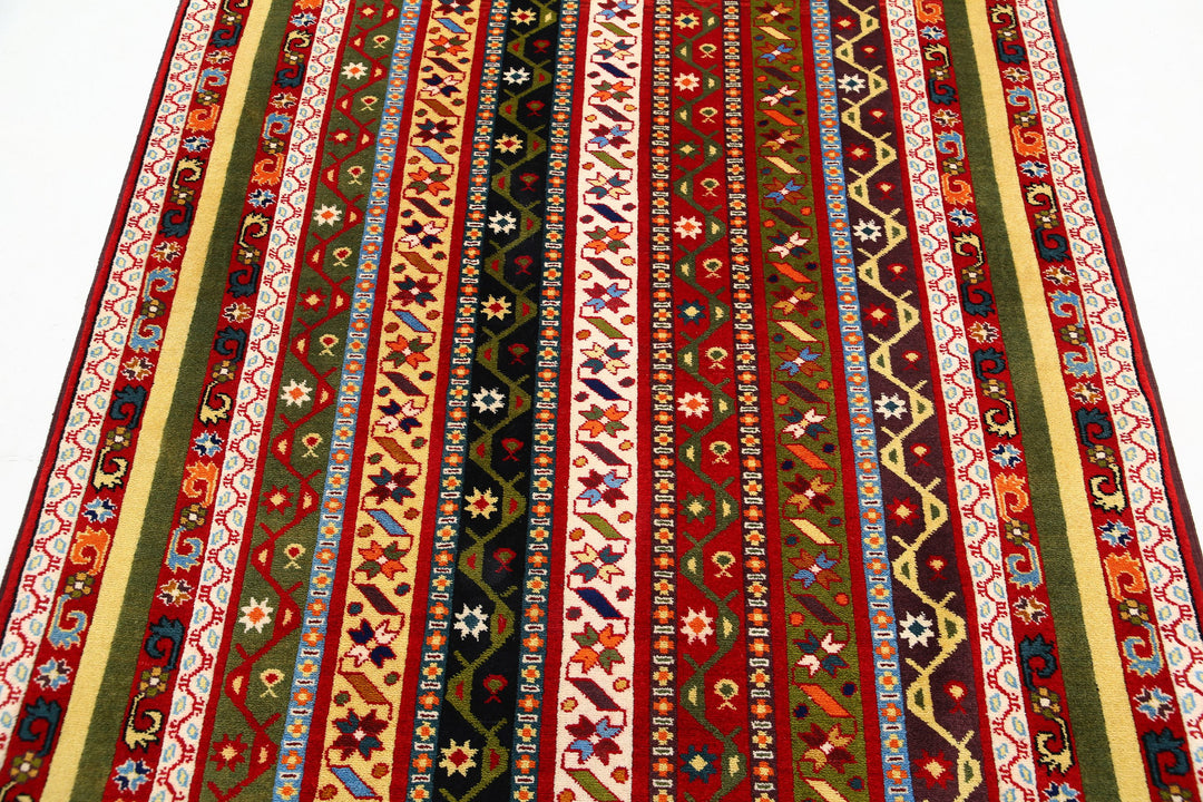 Afghan Shaal Rug 4' 5" x 6' 2" Hand-Knotted | No. AT46616