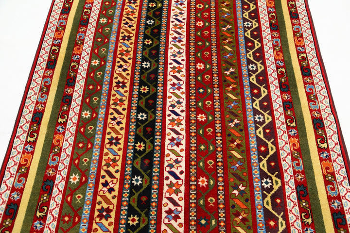 Afghan Shaal Rug 4' 5" x 6' 2" Hand-Knotted | No. AT46616