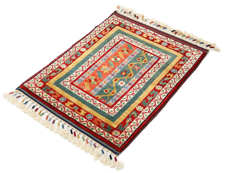 Afghan Shaal Rug 2' 1" x 2' 8" Hand-Knotted | No. AT47728