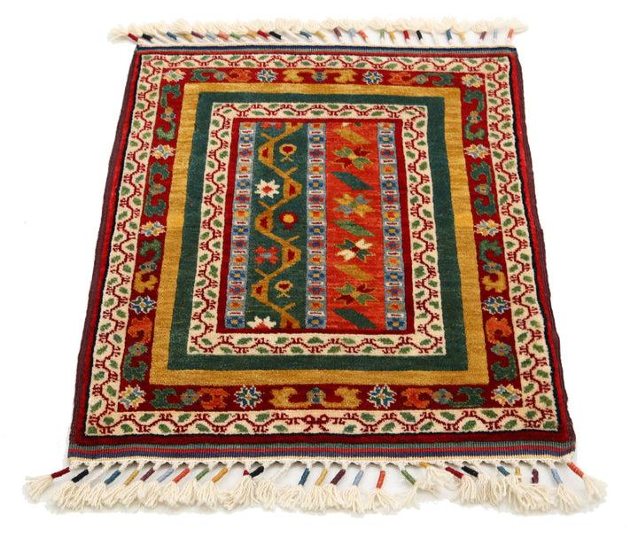 Afghan Shaal Rug 2' 1" x 2' 8" Hand-Knotted | No. AT47728