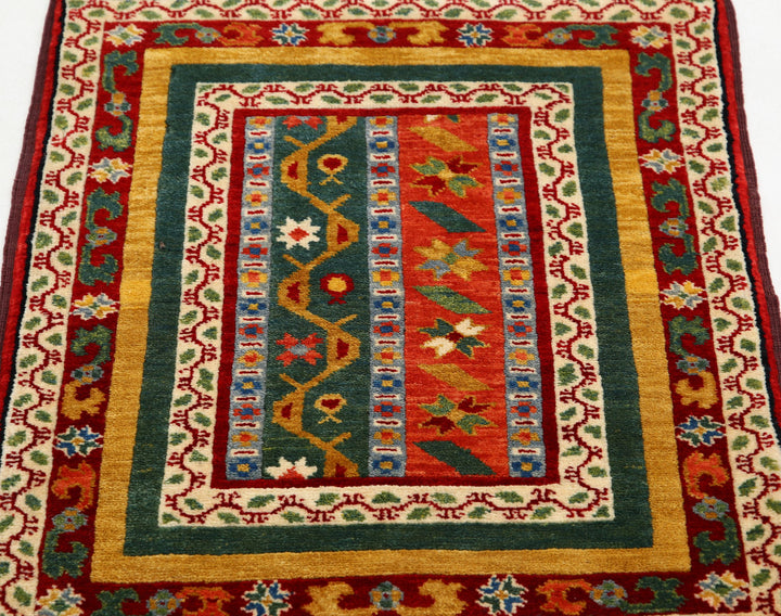 Afghan Shaal Rug 2' 1" x 2' 8" Hand-Knotted | No. AT47728