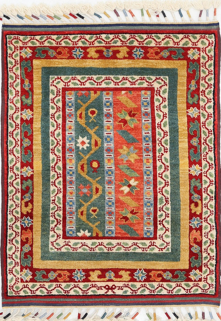Afghan Shaal Rug 2' 1" x 2' 8" Hand-Knotted | No. AT47728