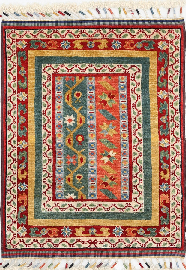 Hand Knotted Shaal Wool Rug 2' 1" x 2' 8" - No. AT47728