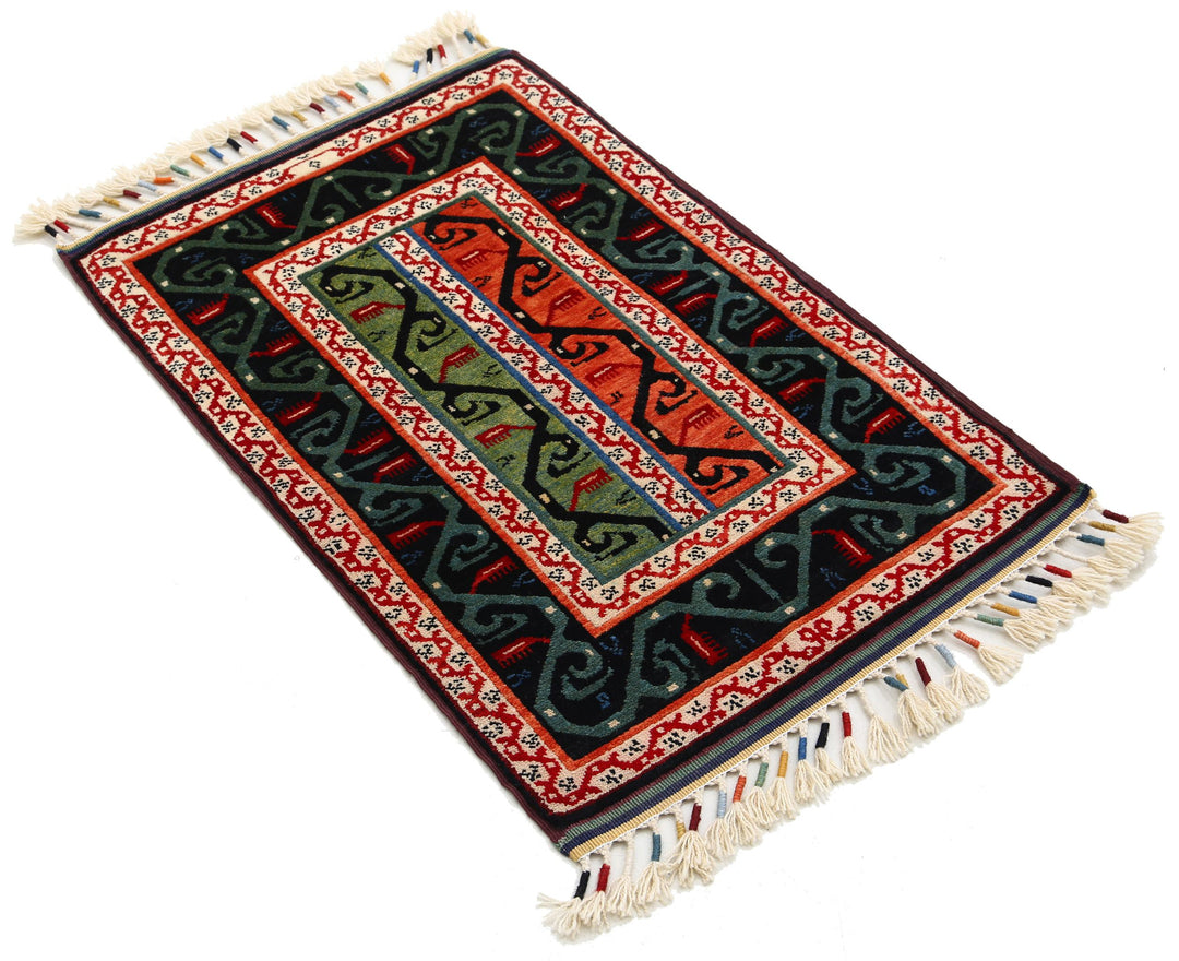 Afghan Shaal Rug 2' 0" x 3' 1" Hand-Knotted | No. AT74138