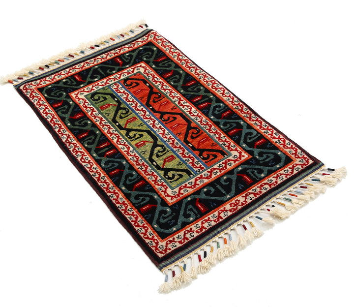 Afghan Shaal Rug 2' 1" x 3' 1" Hand-Knotted | No. AT91317