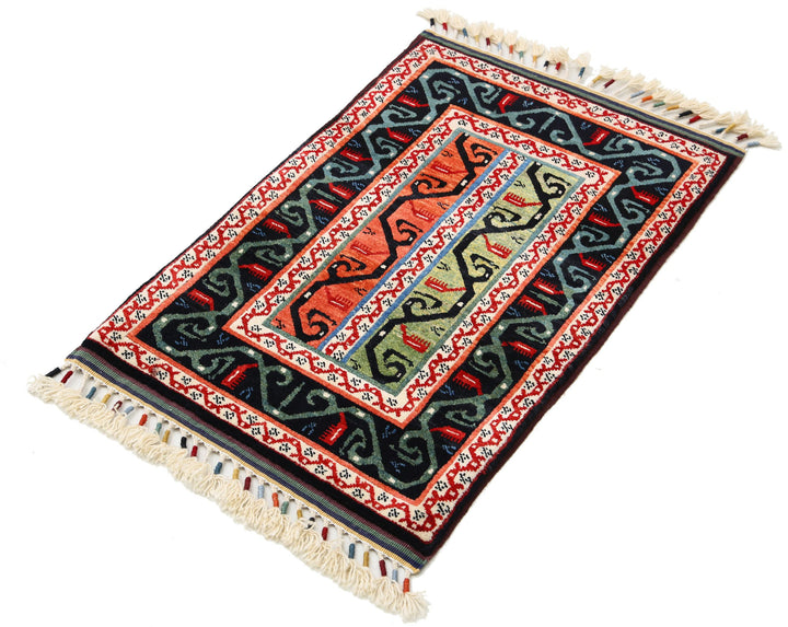 Afghan Shaal Rug 2' 1" x 3' 1" Hand-Knotted | No. AT26813