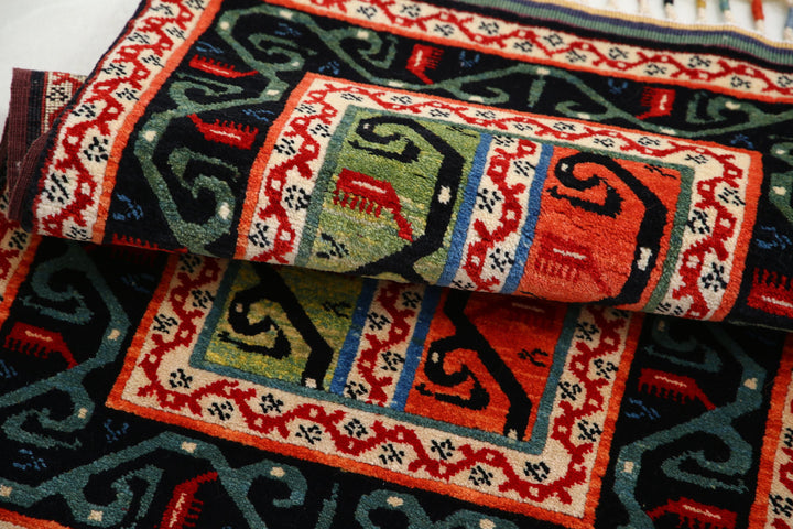 Afghan Shaal Rug 2' 1" x 3' 1" Hand-Knotted | No. AT91317