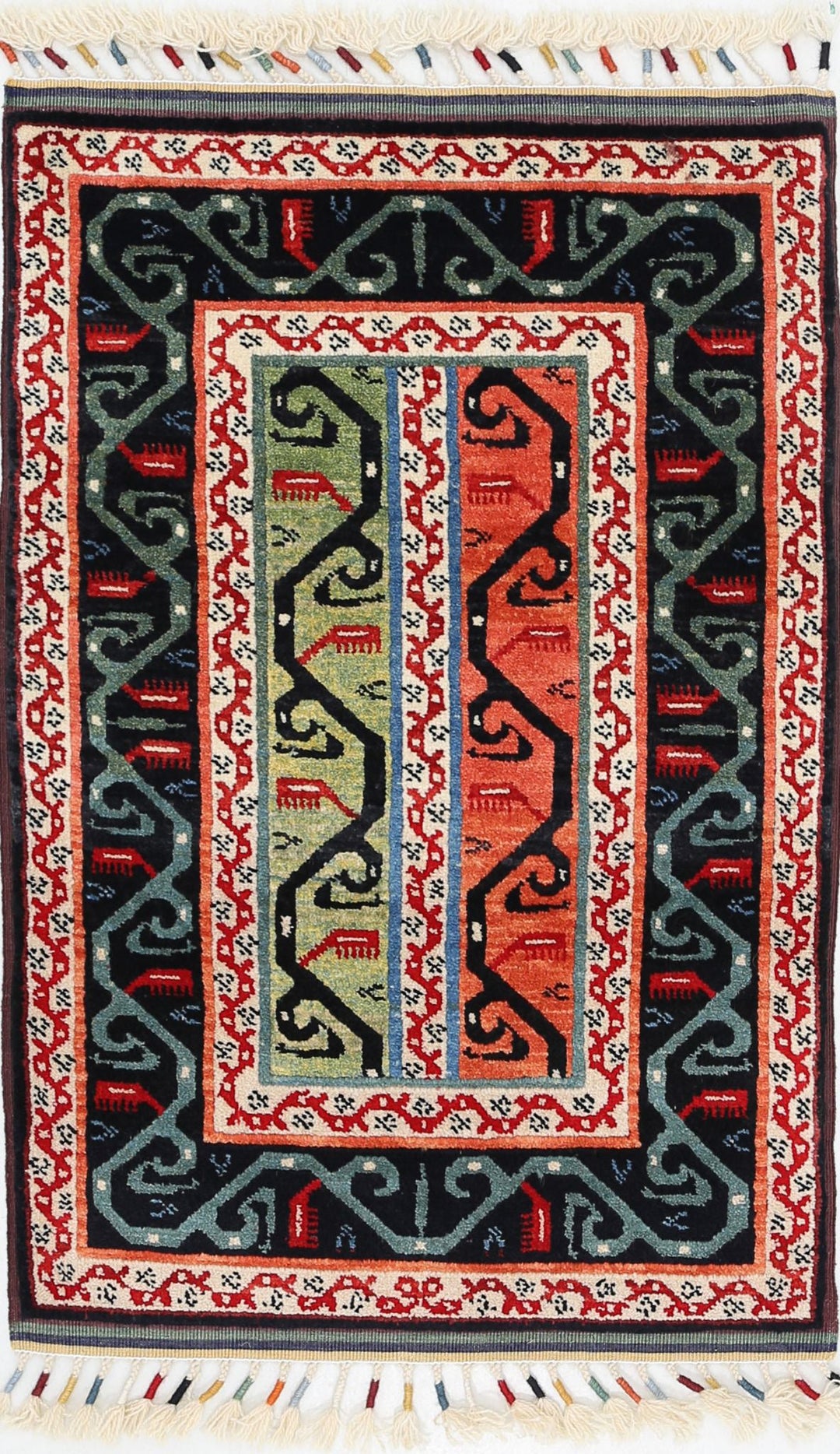 Afghan Shaal Rug 2' 1" x 3' 1" Hand-Knotted | No. AT91317