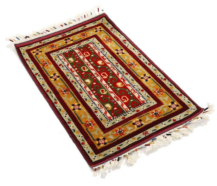 Afghan Shaal Rug 2' 1" x 3' 2" Hand-Knotted | No. AT66652